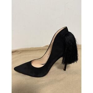 BASCONI Shoes Womens Size EU 39 Black Suede Tassel Pumps Stiletto 2671-13de-1
